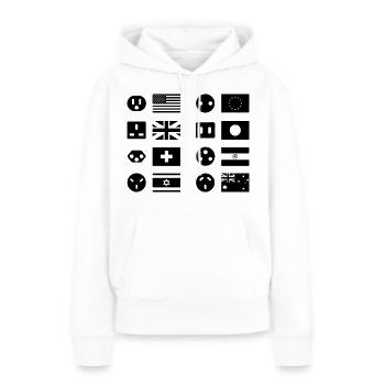Internationale Steckertypen - Frauen Premium Bio Hoodie - Weiß - Vorne - Julia (174cm)
