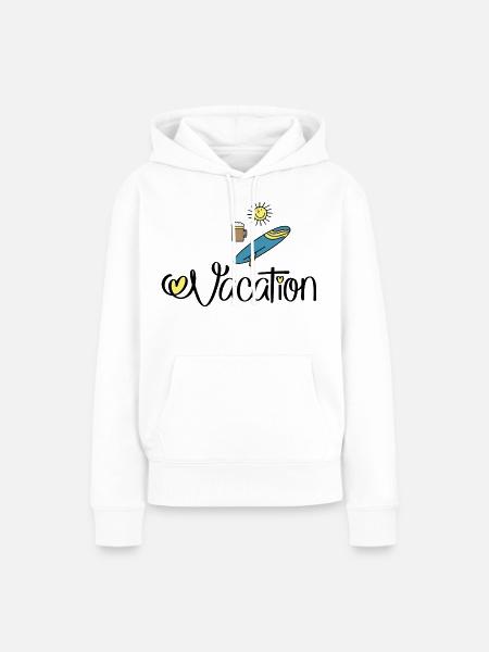 Urlaub und feiern - Frauen Premium Bio Hoodie - Weiß