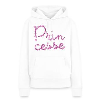 Princesse avec des fleurs ! ma princesse - Sweat à capuche Premium bio Femme - blanc - Devant - Julia (174cm)