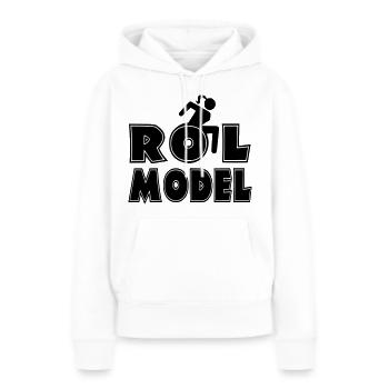 Jeder Rollstuhlfahrer ist ein Vorbild. Ehefrau* - Frauen Premium Bio Hoodie - Weiß - Vorne - Julia (174cm)