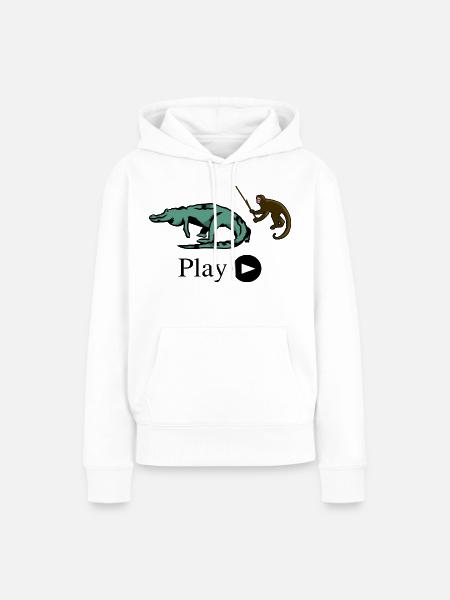 Affe und Krokodil - Frauen Premium Bio Hoodie - Weiß