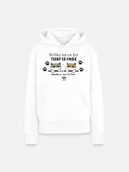 Tierfreunde Katzen - Frauen Premium Bio Hoodie - Weiß