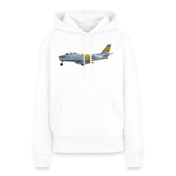F-86 Sabre - Sweat à capuche Premium bio Femme - blanc - Devant - Julia (174cm)