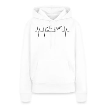 Football électrocardiogramme ECG - Sweat à capuche Premium bio Femme - blanc - Devant - Julia (174cm)
