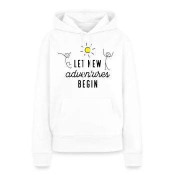 Aventure ou nouveau départ - Sweat à capuche Premium bio Femme - blanc - Devant - Julia (174cm)