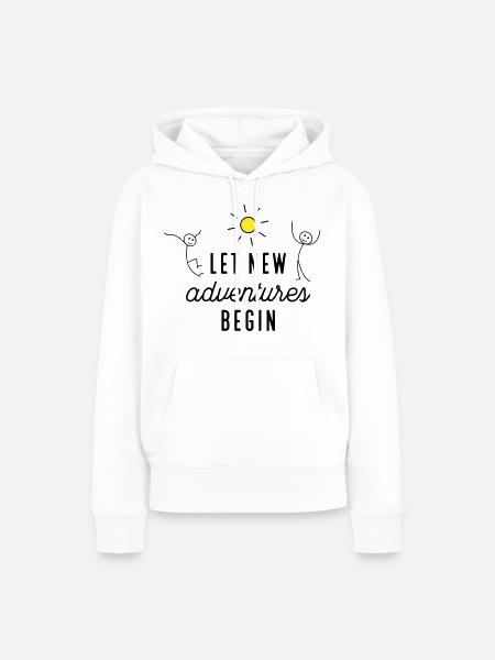 Aventure ou nouveau départ - Sweat à capuche Premium bio Femme - blanc