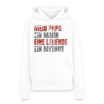 Papa Legende Mythos Grunge - Frauen Premium Bio Hoodie - Weiß - Vorne - Julia (174cm)