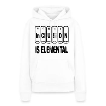 Inklusion ist elementar, entscheidend, essentiell # - Frauen Premium Bio Hoodie - Weiß - Vorne - Julia (174cm)