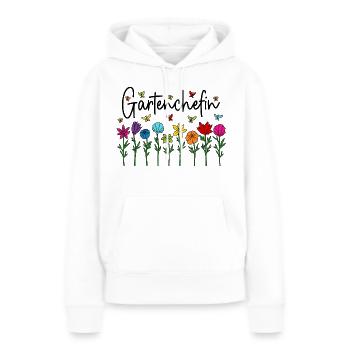 Garten Chefin Blumen Gartenarbeit Gartenchefin - Frauen Premium Bio Hoodie - Weiß - Vorne - Julia (174cm)