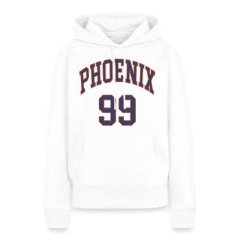 Phoenix 99 - Frauen Premium Bio Hoodie - Weiß - Vorne - Julia (174cm)