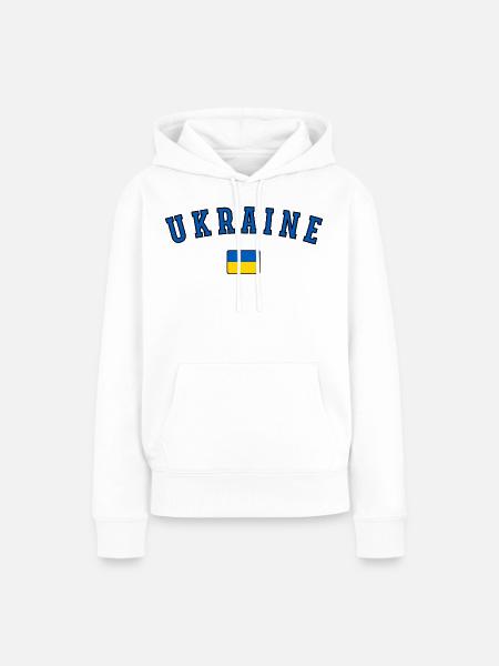 Ukrainische Flagge, Ukrainischer Stolz - Frauen Premium Bio Hoodie - Weiß