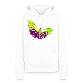 Mehrfarbige Schmetterlingsillustration - Frauen Premium Bio Hoodie - Weiß - Vorne - Julia (174cm)