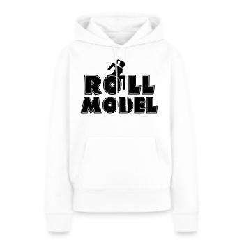 Weibliche Rollstuhlfahrerin ist ein Vorbild * - Frauen Premium Bio Hoodie - Weiß - Vorne - Julia (174cm)