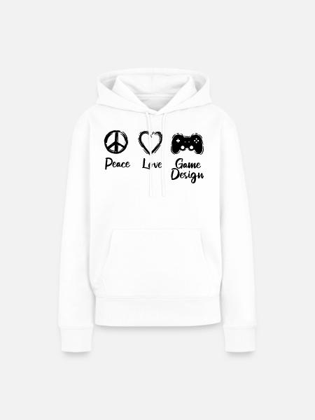 Ich liebe Spielentwicklung - Frauen Premium Bio Hoodie - Weiß