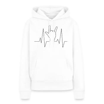 Frequenz Musik - Frauen Premium Bio Hoodie - Weiß - Vorne - Julia (174cm)