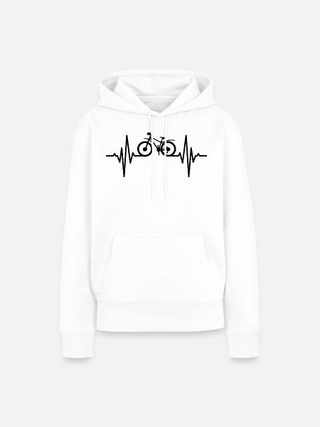 Mountainbiken Herzschlag - Frauen Premium Bio Hoodie - Weiß