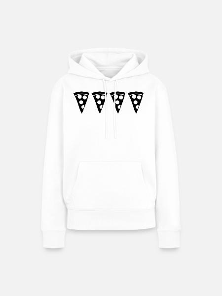 Pizzastück - Frauen Premium Bio Hoodie - Weiß