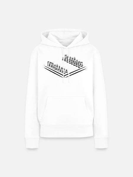 Schachfiguren - Frauen Premium Bio Hoodie - Weiß