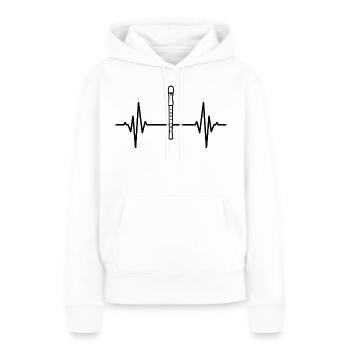 Flöte Pulsschlag - Frauen Premium Bio Hoodie - Weiß - Vorne - Julia (174cm)