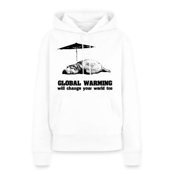Globale Erwärmung / Klimawandel / Global Warming - Frauen Premium Bio Hoodie - Weiß - Vorne - Julia (174cm)