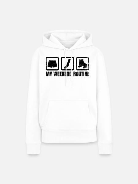 Rollschuhläufer Wochenende - Frauen Premium Bio Hoodie - Weiß