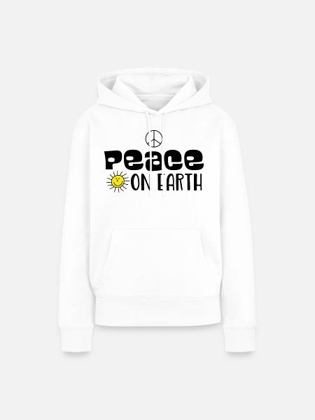 Peace on earth - Frauen Premium Bio Hoodie - Weiß