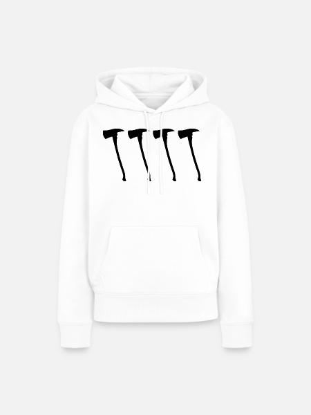 Feuerwehraxt - Frauen Premium Bio Hoodie - Weiß