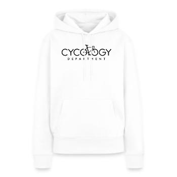 Département de cycologie - Sweat à capuche Premium bio Femme - blanc - Devant - Julia (174cm)