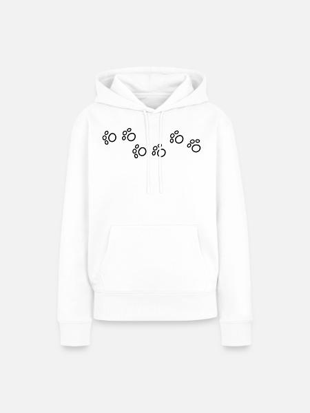Cartoon Katzen Pfoten - Dame Premium hoodie, økologisk bomuld - hvid