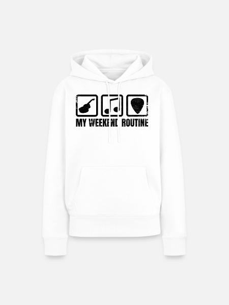 Meine Wochenendroutine - Frauen Premium Bio Hoodie - Weiß