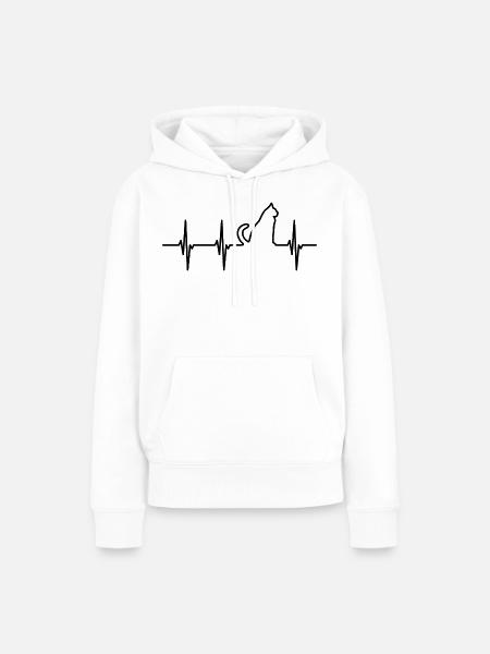 Katzen Kardiogramm - Frauen Premium Bio Hoodie - Weiß