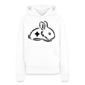 Premiers soins pour lapins - Sweat à capuche Premium bio Femme - blanc - Devant - Julia (174cm)