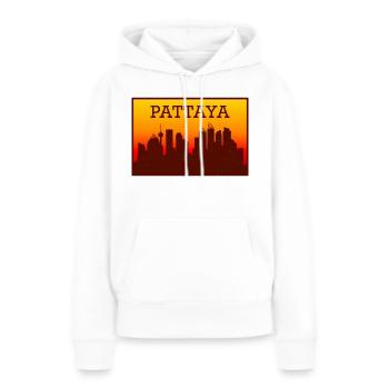 Pattaya Skyline Sonnenuntergang - Frauen Premium Bio Hoodie - Weiß - Vorne - Julia (174cm)