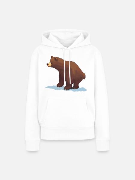 Braunbär (Gemälde) - Frauen Premium Bio Hoodie - Weiß