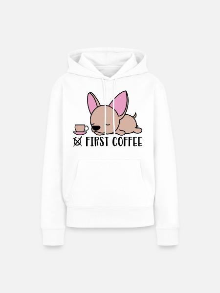 kleiner Hund - Frauen Premium Bio Hoodie - Weiß