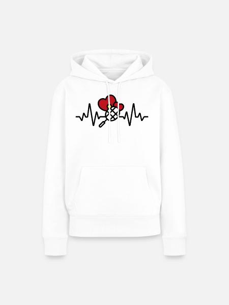 I love Tennis - Frauen Premium Bio Hoodie - Weiß