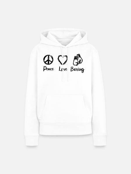Boxer Liebe - Frauen Premium Bio Hoodie - Weiß