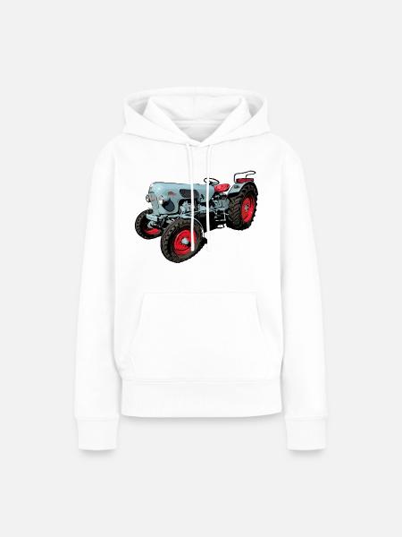 Eicher Tiger EM 235 - Frauen Premium Bio Hoodie - Weiß