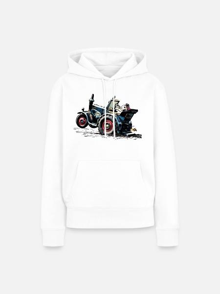 Lanz Traktor Bulldog Power - Frauen Premium Bio Hoodie - Weiß