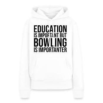Bowling Bowling Bowling - Sweat à capuche Premium bio Femme - blanc - Devant - Julia (174cm)