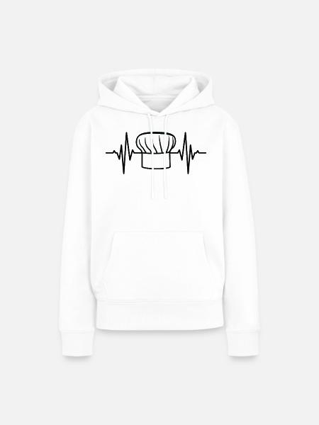 Bäcker Hut Herzschlag - Frauen Premium Bio Hoodie - Weiß