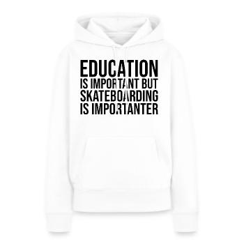 Skateboard Skateboard Skateboard - Sweat à capuche Premium bio Femme - blanc - Devant - Julia (174cm)