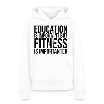 Fitness Fitness Fitness - Frauen Premium Bio Hoodie - Weiß - Vorne - Julia (174cm)