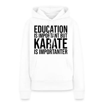 Karaté Karaté Karaté - Sweat à capuche Premium bio Femme - blanc - Devant - Julia (174cm)