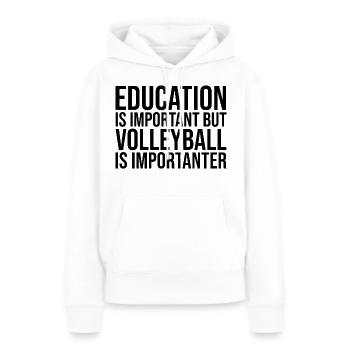 Volley-ball-ball Volley-volley-ball - Sweat à capuche Premium bio Femme - blanc - Devant - Julia (174cm)