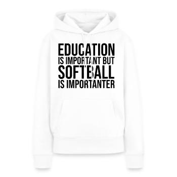 Softball Softball Softball - Sweat à capuche Premium bio Femme - blanc - Devant - Julia (174cm)