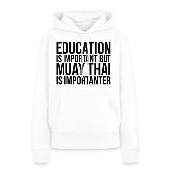 Muay Thai Muay Thai Muay Thai - Sweat à capuche Premium bio Femme - blanc - Devant - Julia (174cm)