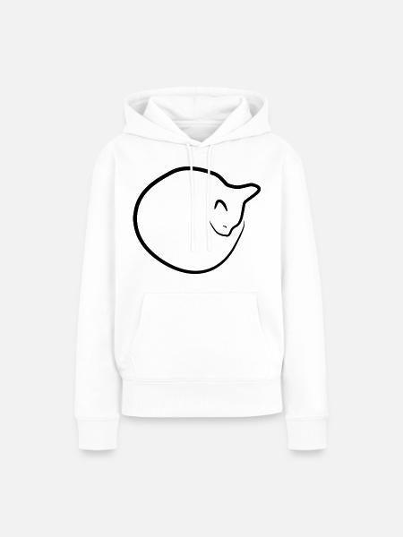 Katze Zeichnung - Frauen Premium Bio Hoodie - Weiß