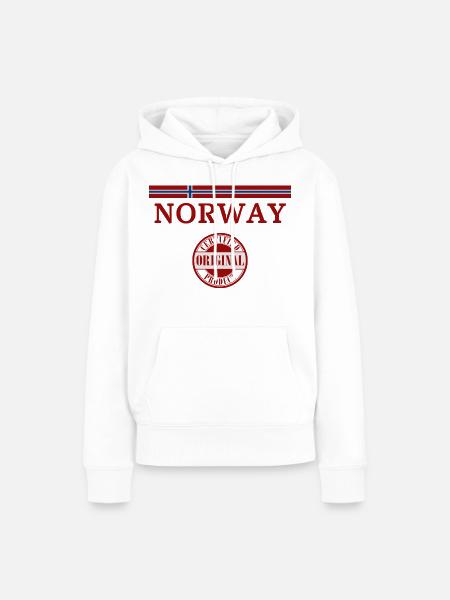 Norwegische Flagge, Norwegischer Stolz - Frauen Premium Bio Hoodie - Weiß