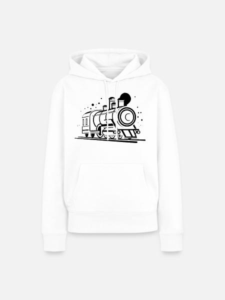 Lokomotive Grafik - Frauen Premium Bio Hoodie - Weiß